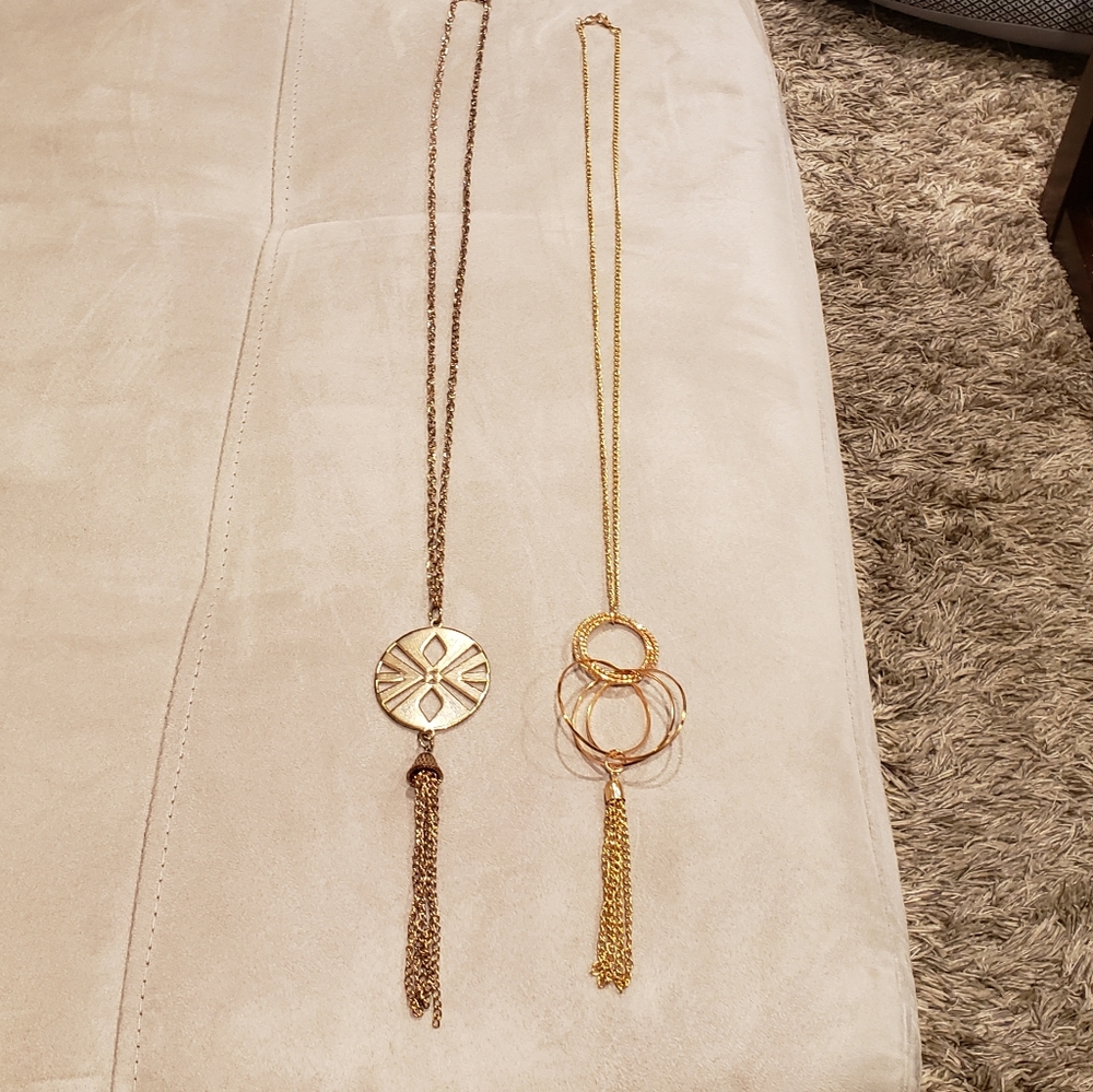 Boho gold medallion necklaces